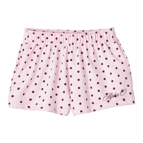 Spotted Essential Embroidered Sorority Pink Shorts