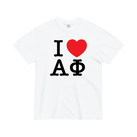 I Heart Tee-Alpha Phi-Small-white