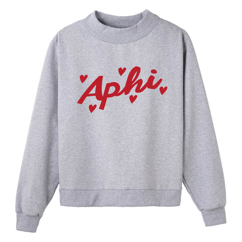 Heartbeat Gray Sorority Mock Neck