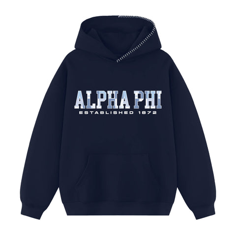 Pieced Together Hood Stitch Sorority Hoodie