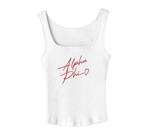 With Love White Sorority Tank