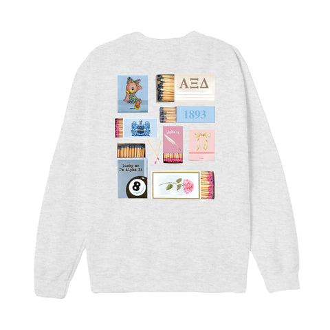 Ash Alpha Xi Delta Crewneck TCNJ Pre-order