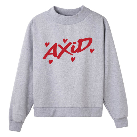 Heartbeat Gray Sorority Mock Neck