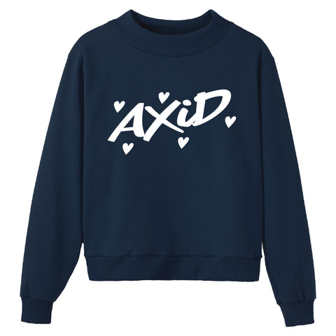 Heartbeat Navy Sorority Mock Neck