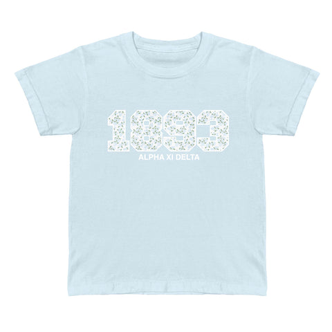 "Cerulean Bloom" Printed Sorority Baby Tee