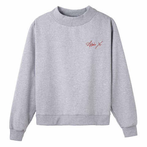 Sign Off Embroidered Sorority Mock Neck