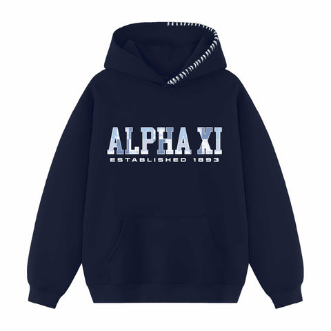 Pieced Together Hood Stitch Sorority Hoodie