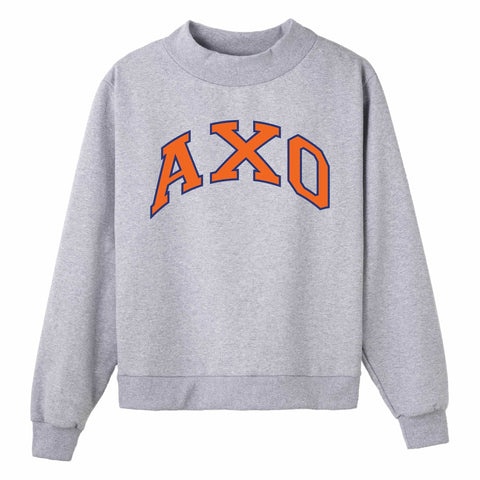Blue and Orange Campus Colors Sorority Mock Neck