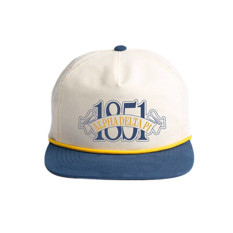 Blue Ribbon Embroidered Sorority Rope Hat