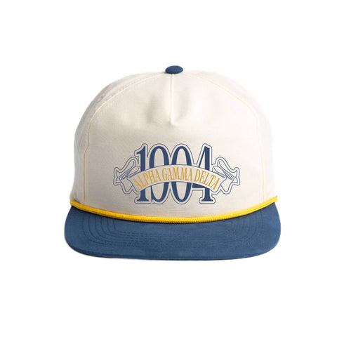 Blue Ribbon Embroidered Sorority Rope Hat