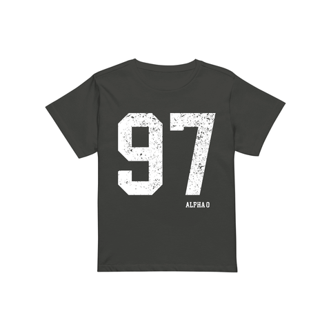 Team Player Baby Tee-Alpha Omicron Pi-S-black, gray