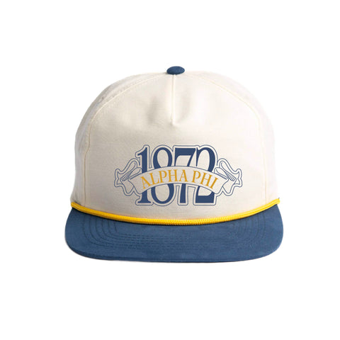 Blue Ribbon Embroidered Sorority Rope Hat