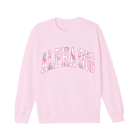 White Camo Sorority Crewneck