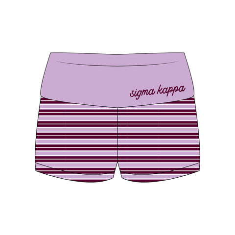 PO 17015 Sigma Kappa Purple Foldover Shorts