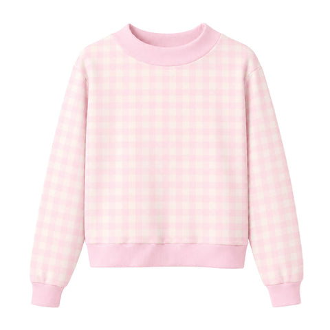 Gingham Mock Neck