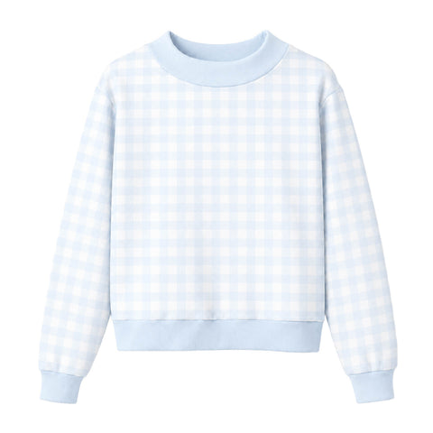Gingham Mock Neck