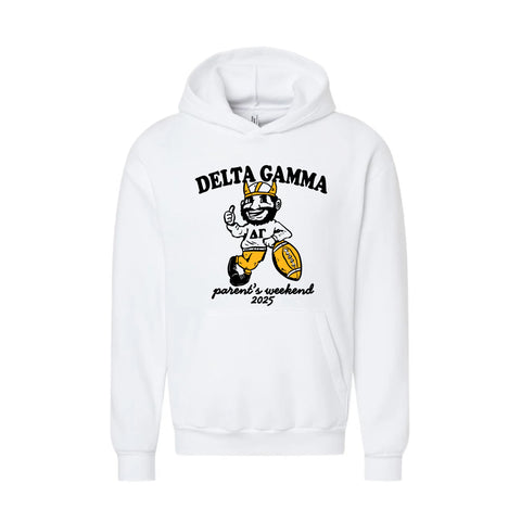 PO 12941| University of Idaho| Delta Gamma| NO DRAWSTRING HOODIE  White