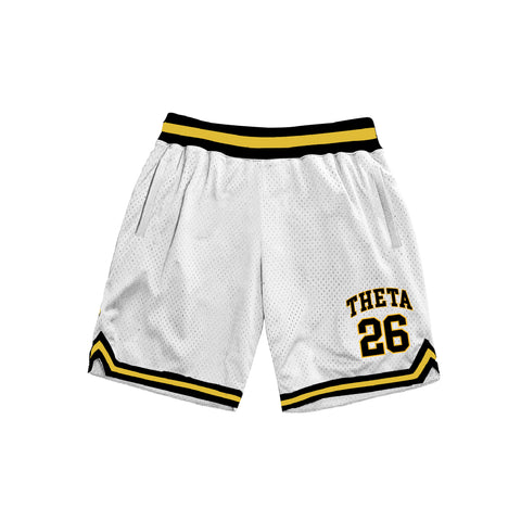PO 15562| University of Colorado Boulder| Kappa Alpha Theta|HLH BASKETBALL SHORTS White