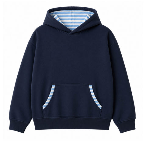 Stripe Trim Hoodie