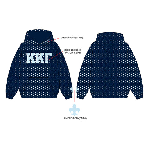 PO 19184 Kappa Kappa Gamma HLH Hoodie Navy