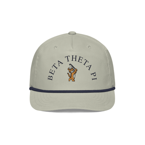 Tiger Golf Rope Hat-Beta Theta Pi-cream, tan