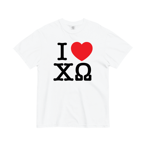 I Heart Tee-Chi Omega-Small-white