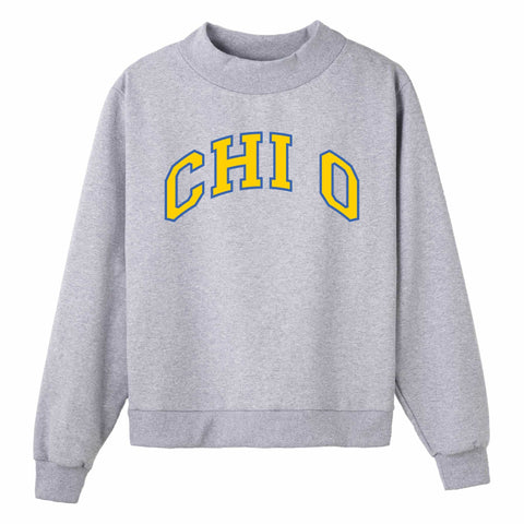 Light Blue and Gold Campus Colors Sorority Mock Neck