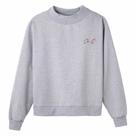 Sign Off Embroidered Sorority Mock Neck