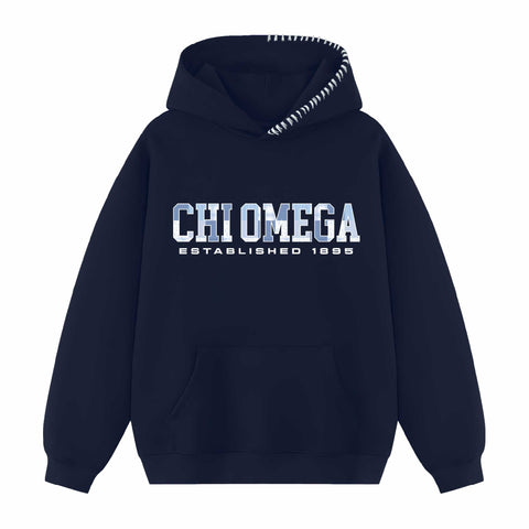 Pieced Together Hood Stitch Sorority Hoodie