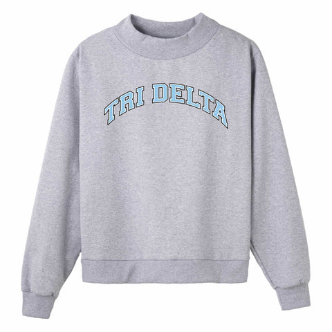 Light Blue Campus Colors Sorority Mock Neck