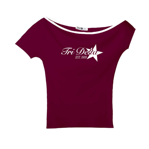 Written in the Stars Bordeaux Sorority Marina Top
