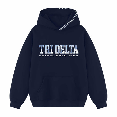 Pieced Together Hood Stitch Sorority Hoodie