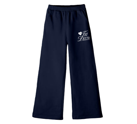 Adorn Navy Sorority Flare Sweats
