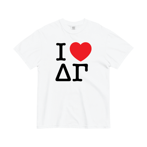 I Heart Tee-Delta Gamma-Small-white