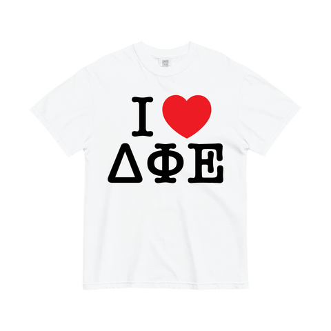 I Heart Tee-Delta Phi Epsilon-Small-white