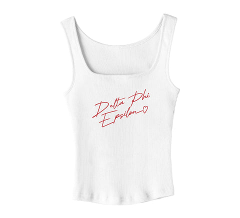 With Love White Sorority Tank