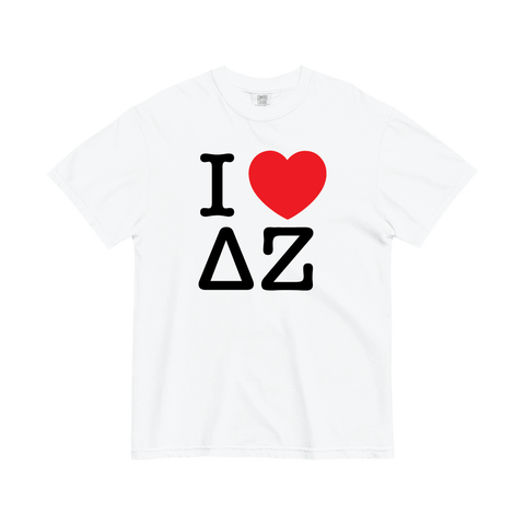 I Heart Tee-Delta Zeta-Small-white