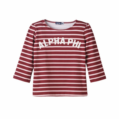 Alpha Phi Fine Line 3/4 Sleeve Top