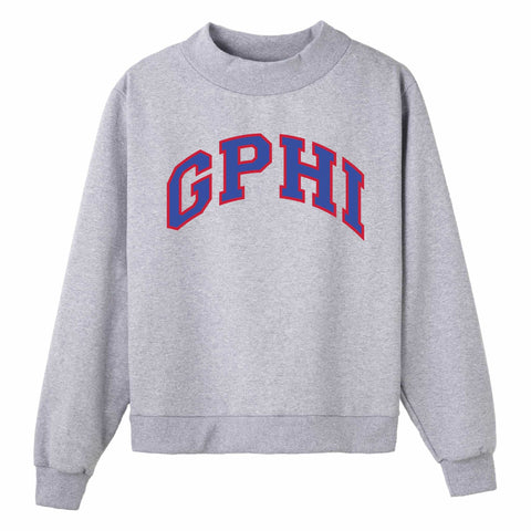 Blue and Red Campus Colors Sorority Mock Neck