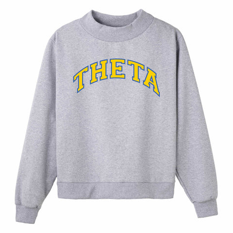 Light Blue and Gold Campus Colors Sorority Mock Neck