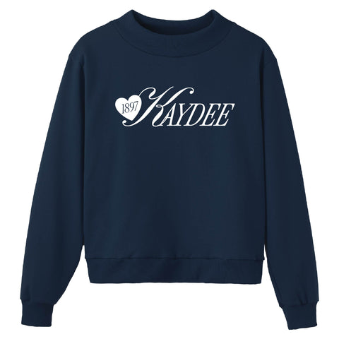 Adorn Navy Sorority Mock Neck