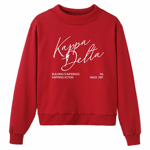 Crimson Script Sorority Mock Neck