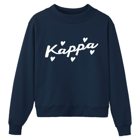 Heartbeat Navy Sorority Mock Neck