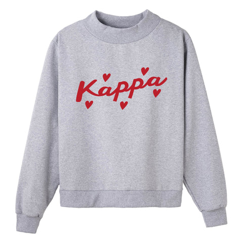 Heartbeat Gray Sorority Mock Neck