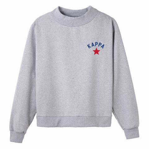 Minor Star Embroidered Sorority Mock Neck