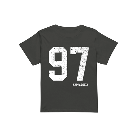 Team Player Baby Tee-Kappa Delta-S-black, gray