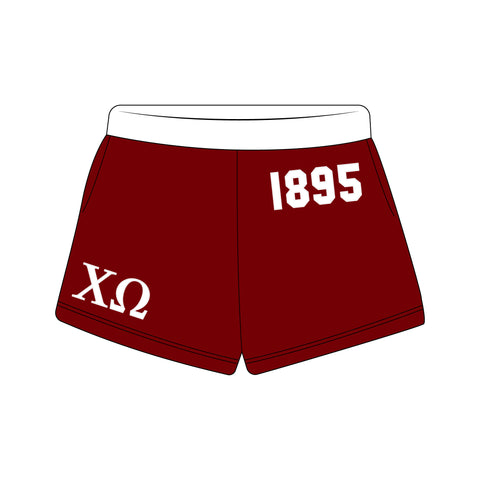 PO 17279 Chi Omega Crimson Shorts