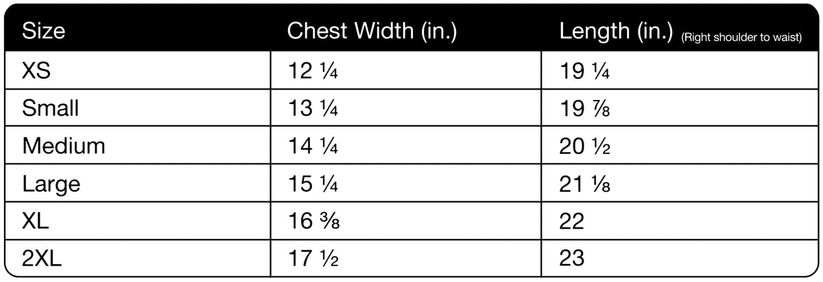 Size chart
