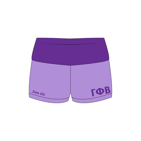 TCU Gamma Phi Beta Satin Patch Sets HLH Foldover Shorts