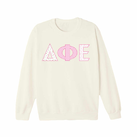 Petal Patchwork Sorority Crewneck